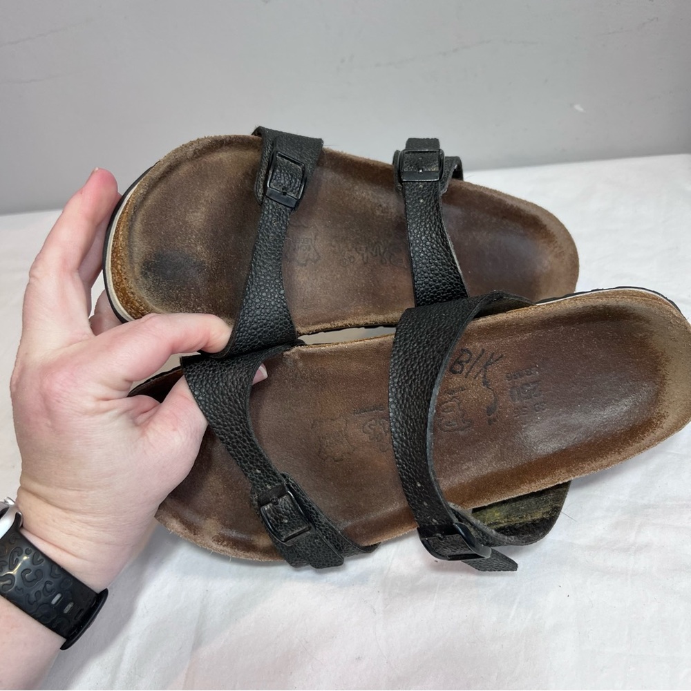 Birkenstock Birkis black pebbled birkoflor 2 strap Tahiti size 39 - Picture 5 of 9